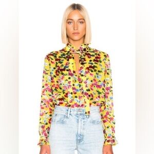 Saloni Yellow Gardenia Emile Silk
Blend Blouse, 2, EUC, $375 MSRP